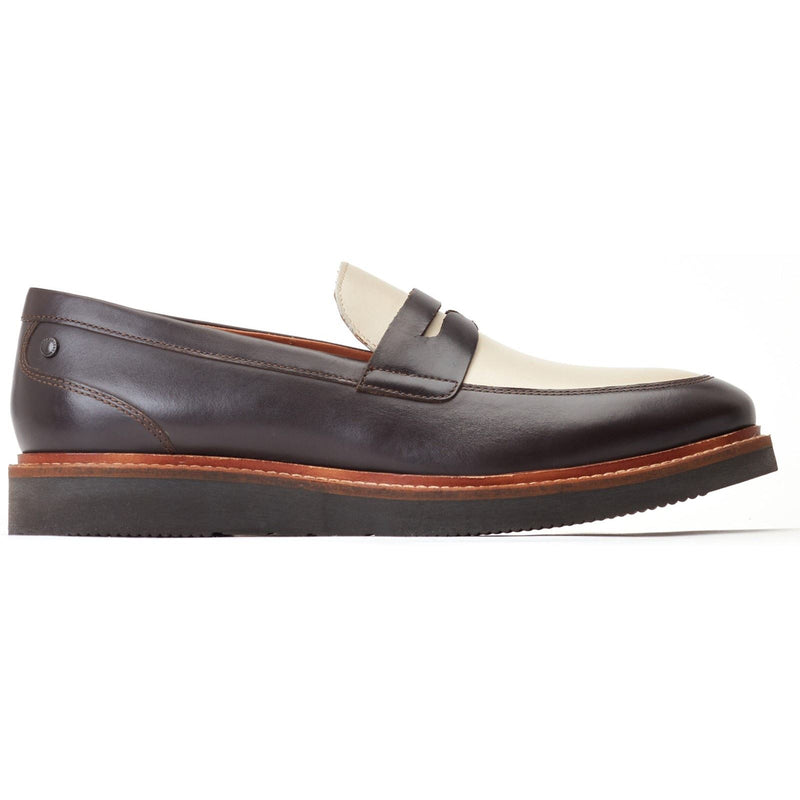 Base London Sid Herren Mokassins Aus Braun/Beigem Leder