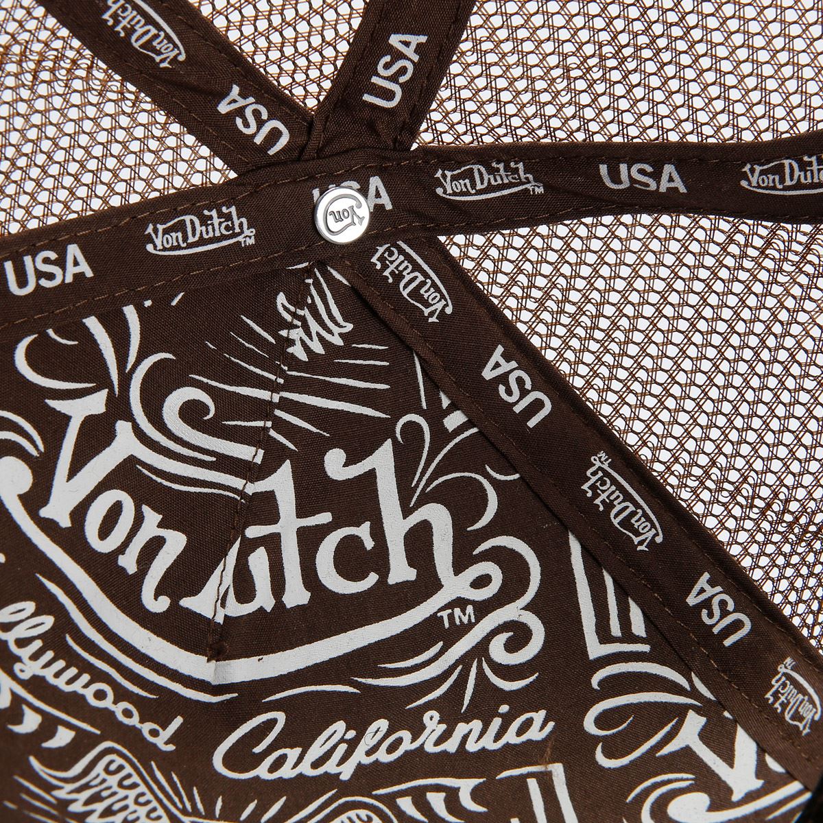 Von Dutch Velvet Trucker Baumwollbraune Kappen