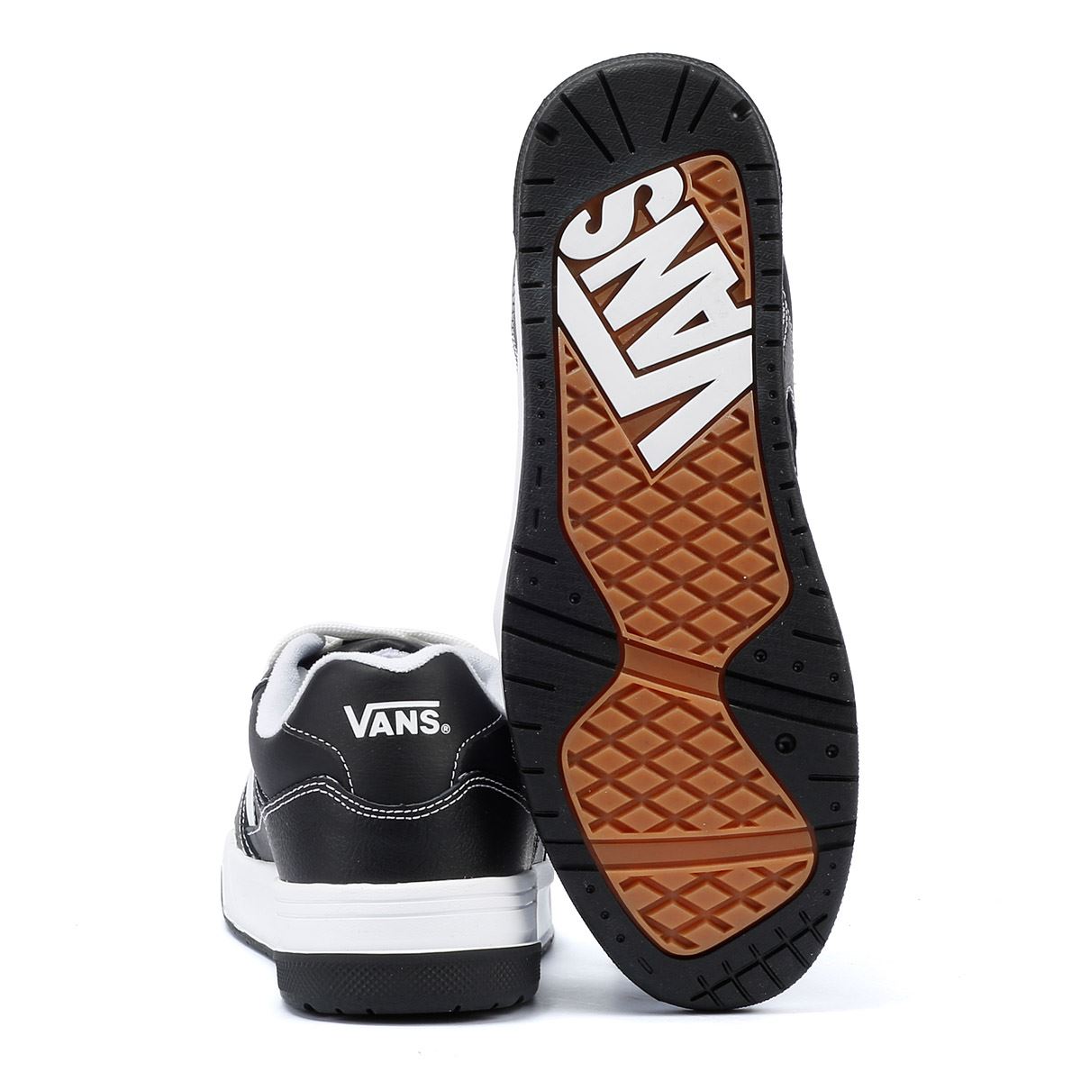 Vans Upland Schwarze/Weiße Lederturnschuhe