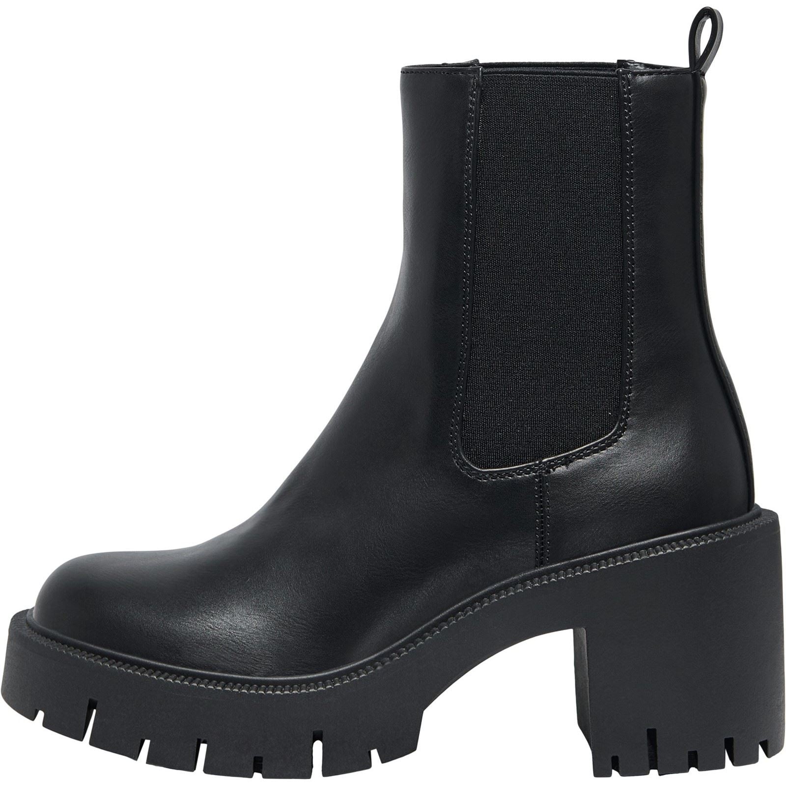ONLY BLUEBELL-1 Polyurethan Damen Schwarze Absatz-Stiefeletten