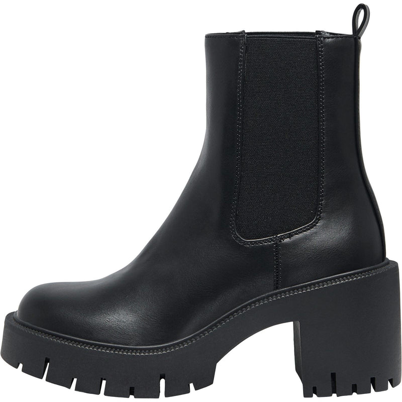 ONLY BLUEBELL-1 Polyurethan Damen Schwarze Absatz-Stiefeletten