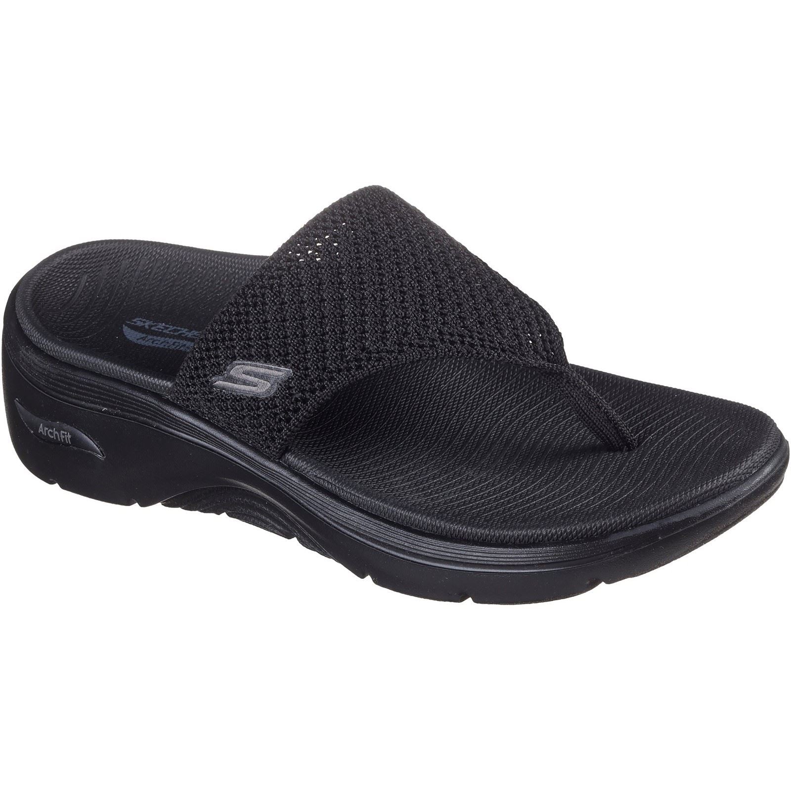 Skechers Go Walk Arch Fit 2.0 Polyester Damen Sandalen In Schwarz