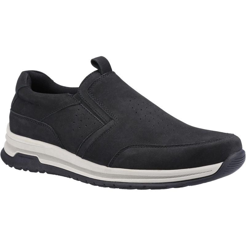 Hush Puppies Cole Leder Herren Schwarze Nubukloafer
