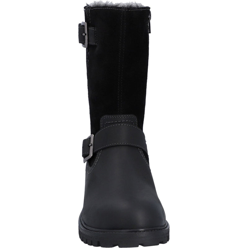 Hunter Ness Damenlederstiefel In Schwarz