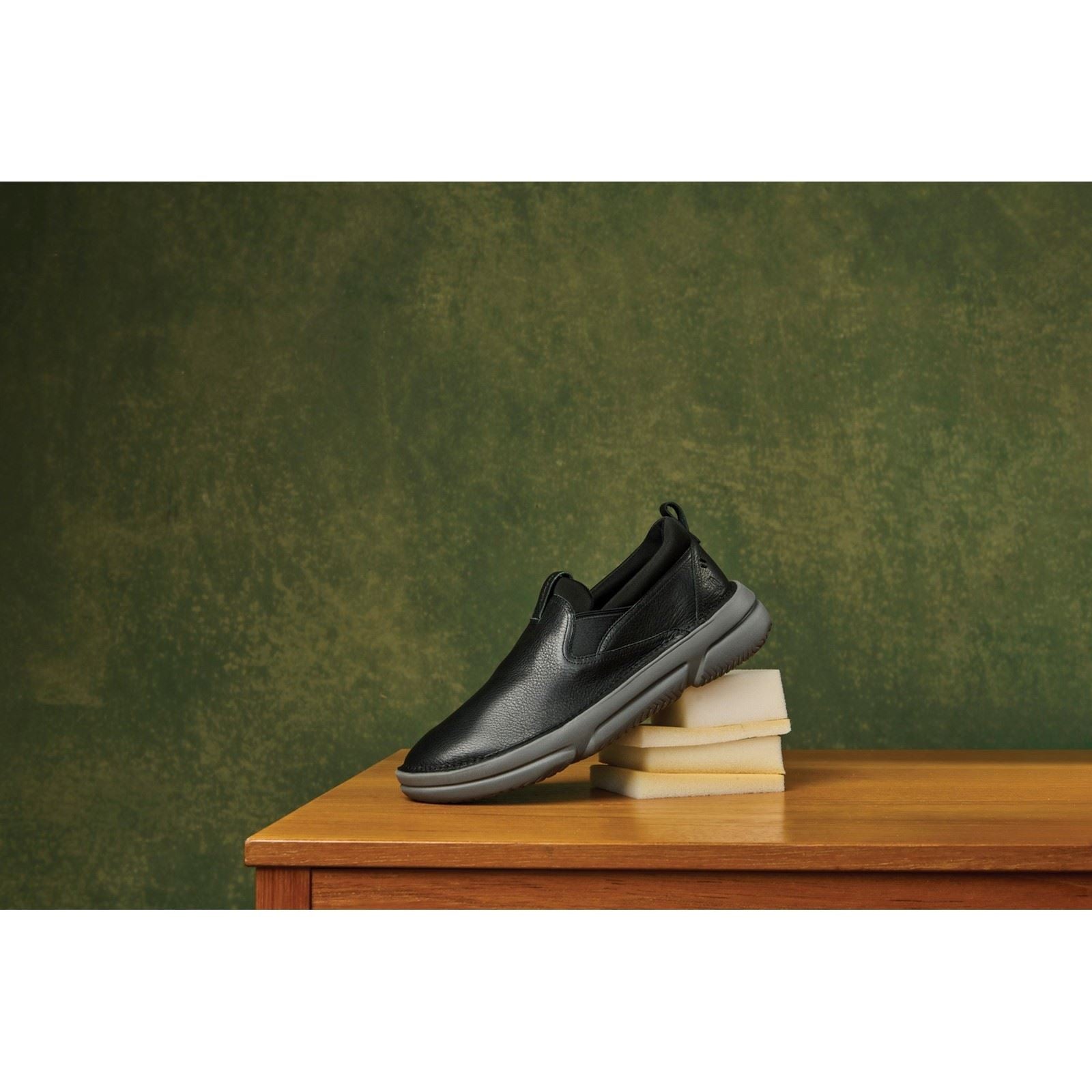 Hush Puppies Baylor Herrenschwarze Lederslipper