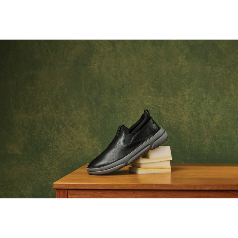 Hush Puppies Baylor Herrenschwarze Lederslipper