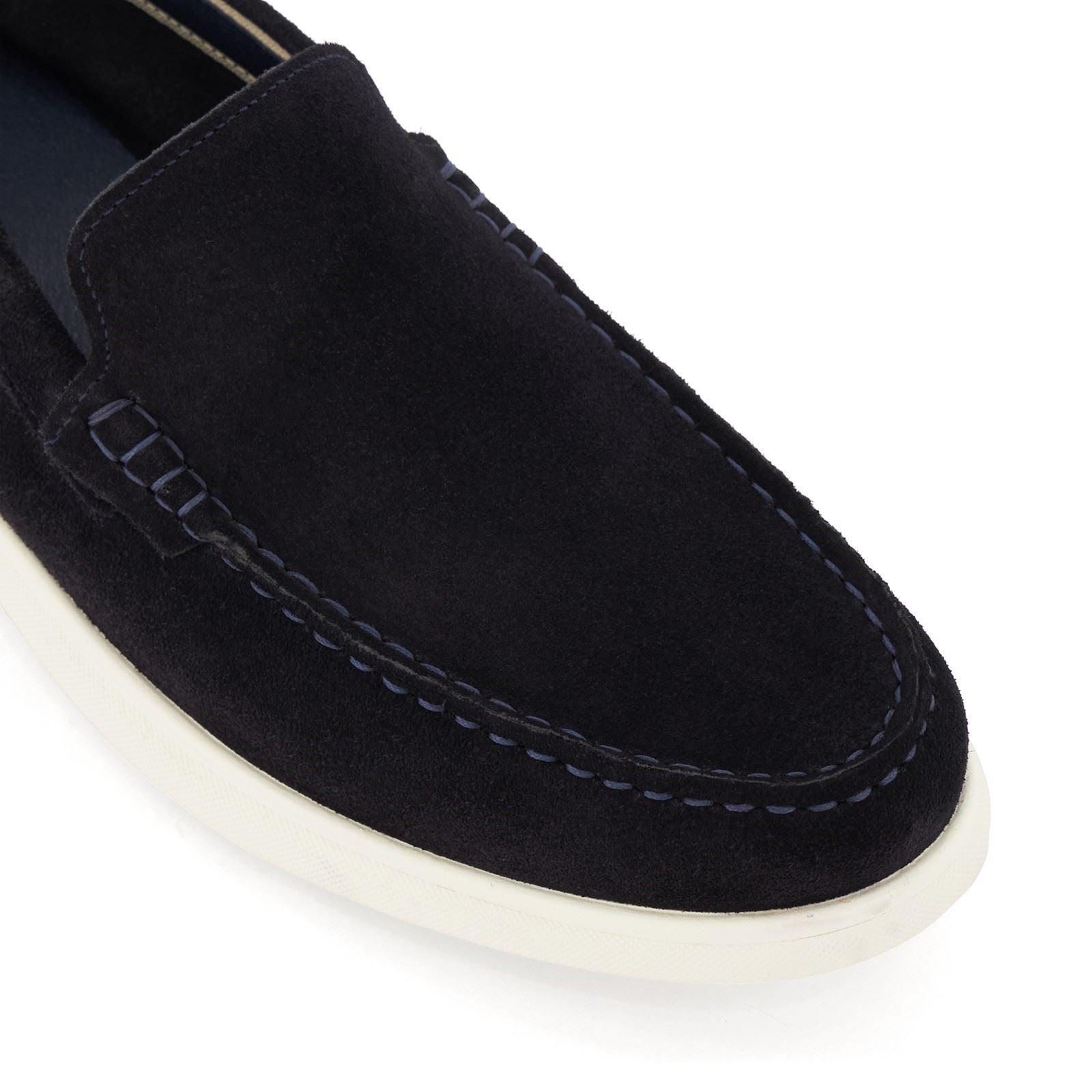Dune Buftonn Herren Wildleder Mokassins In Marineblau