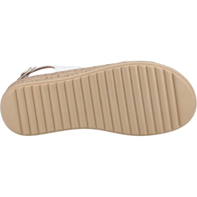 Hush Puppies Ebony Wide Fit Damen Sandalen Aus Weißem Leder