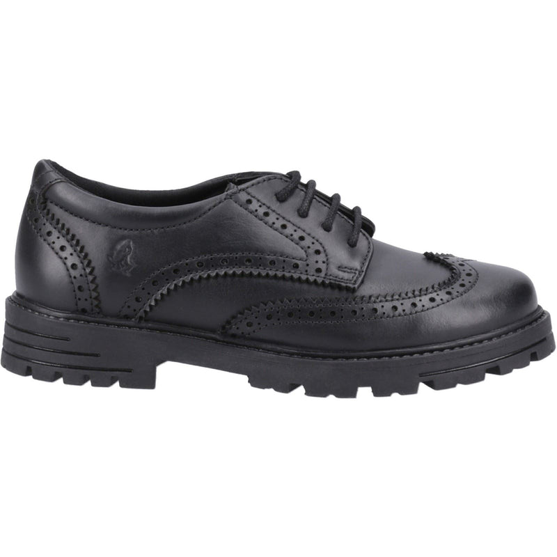 Hush Puppies Maxine Senior Mädchen Brogues Aus Schwarzem Leder