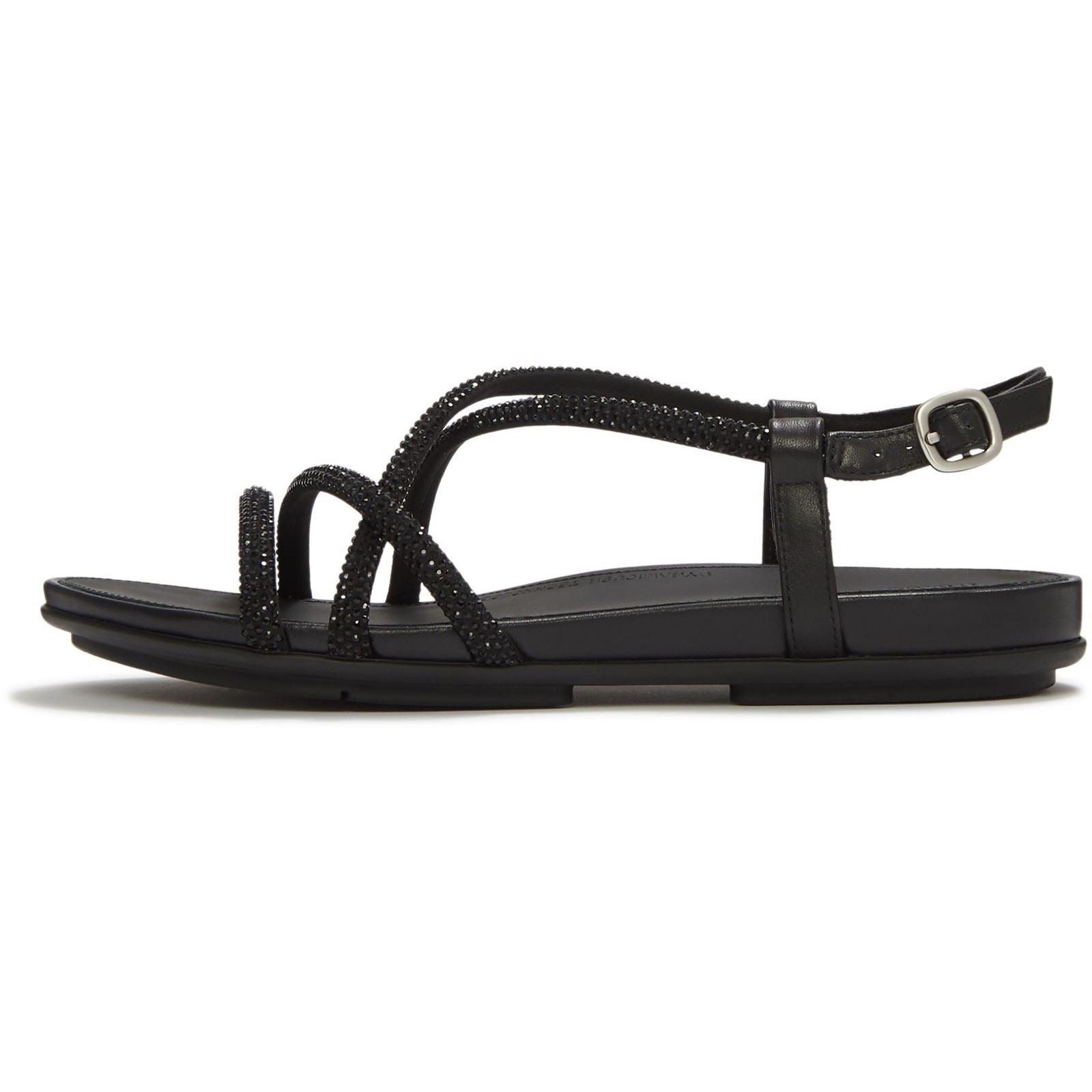 Fitflop Fino Toe-Post Leder Damen All Black Sandalen