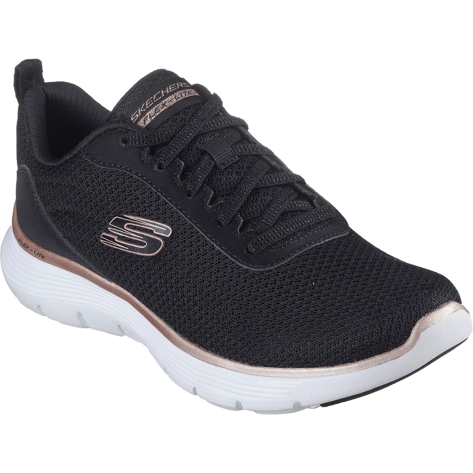 Skechers Flex Appeal 5.0 Uptake Textile Damen-Sneaker In Schwarz/Roségold