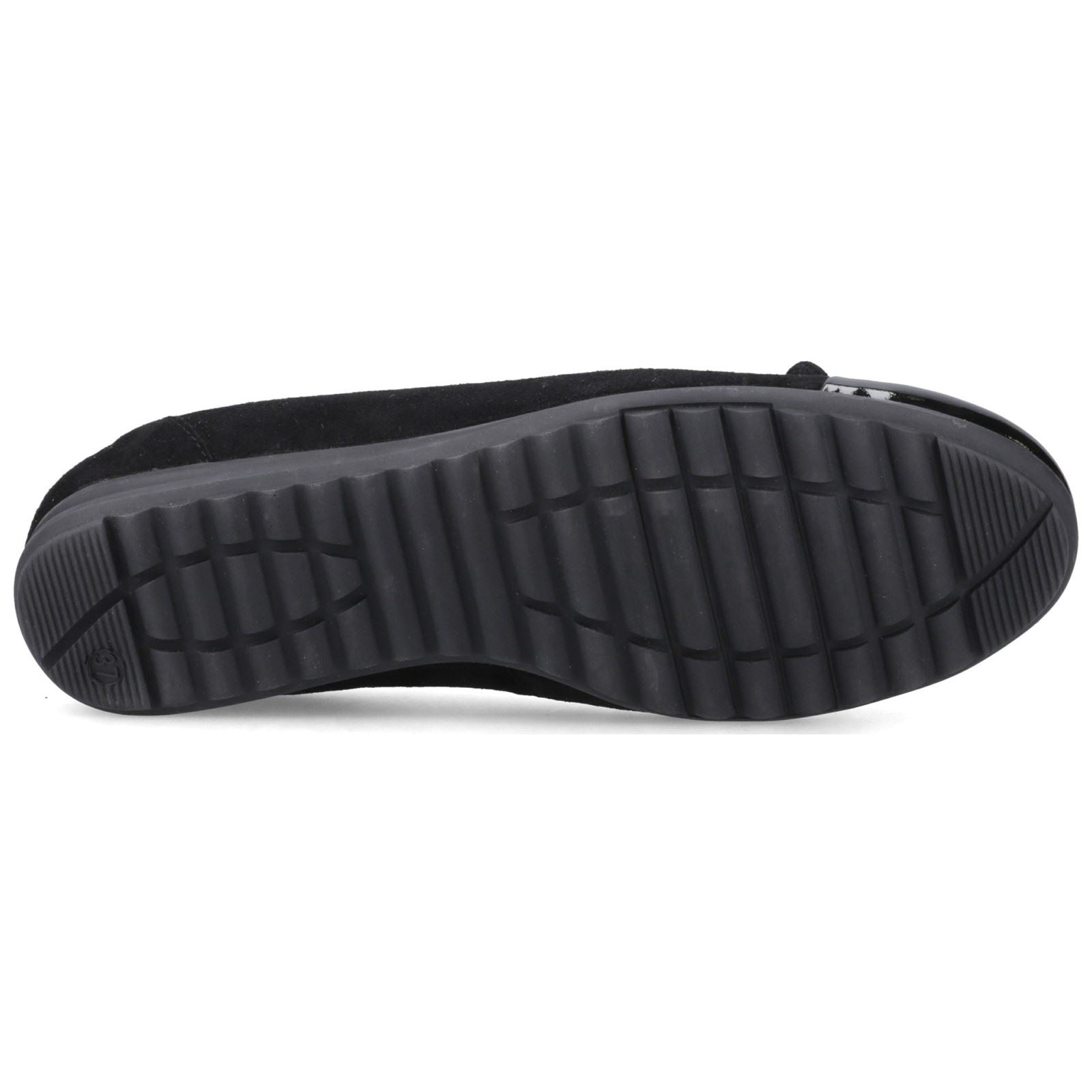 Hush Puppies Laurie Toe Cap Leder Damen Schwarze Ballerinas