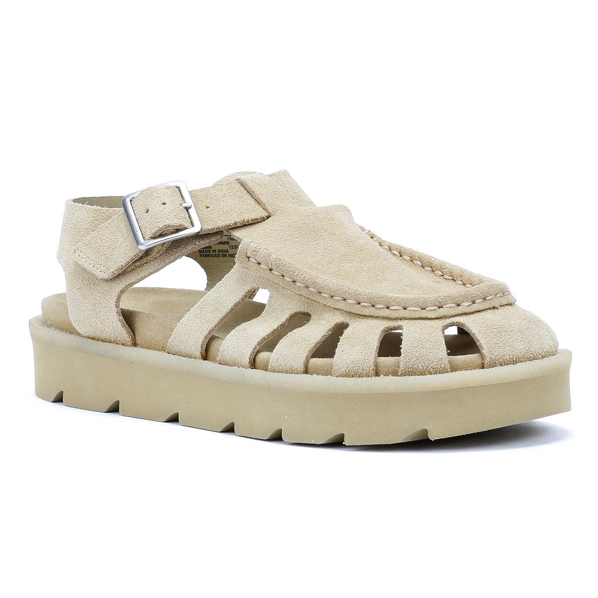 Clarks Originals Meadow Buckle Damen Sandalen Aus Veloursleder In Beige