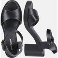 Hush Puppies Georgia Damen Sandalen Aus Schwarzem Vollleder