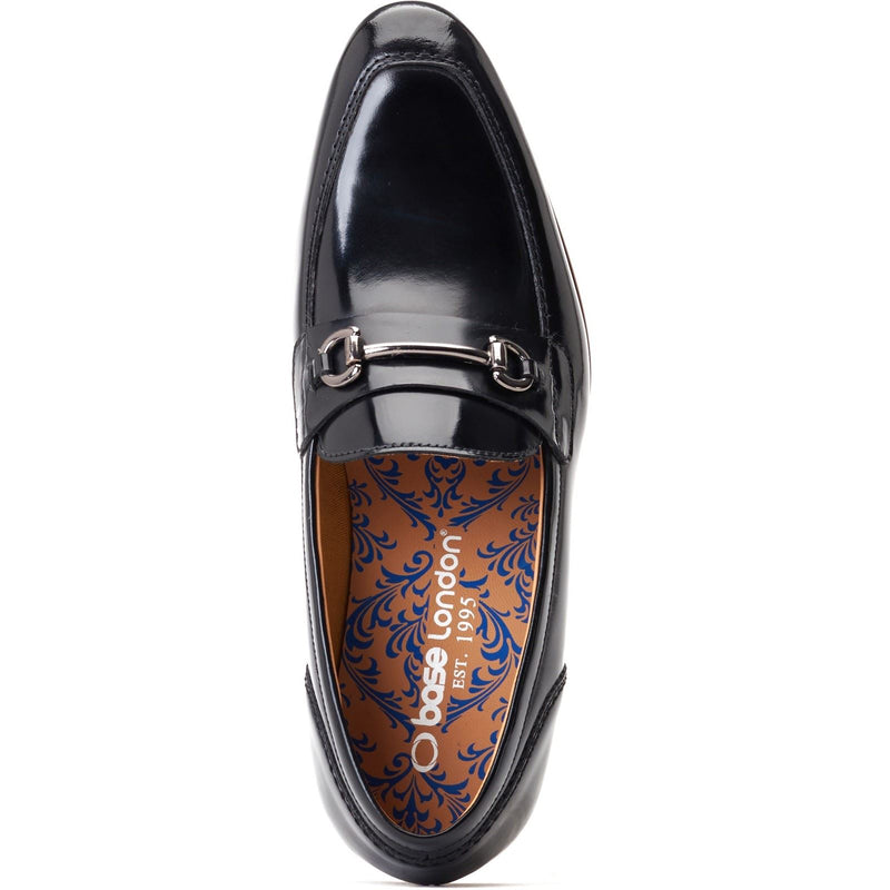 Base London Russo Leder Herren Schwarze Mokassins