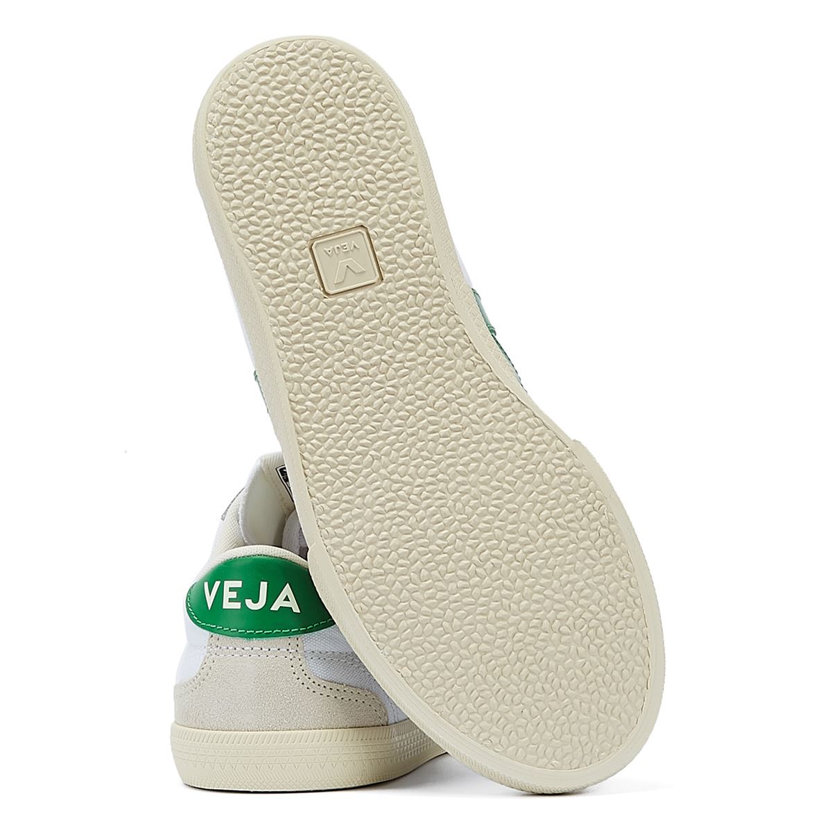 Veja Volley Emeraude Damen-Sneaker Aus Weißem/Smaragd-Wildleder