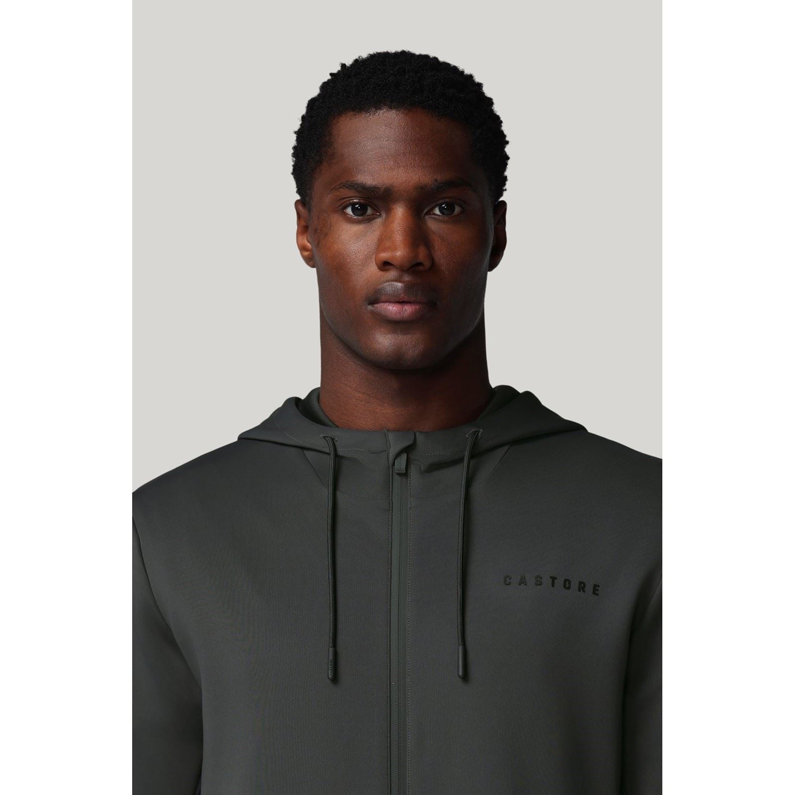 Castore Flex Full Zip Herren Graues Kapuzensweatshirt