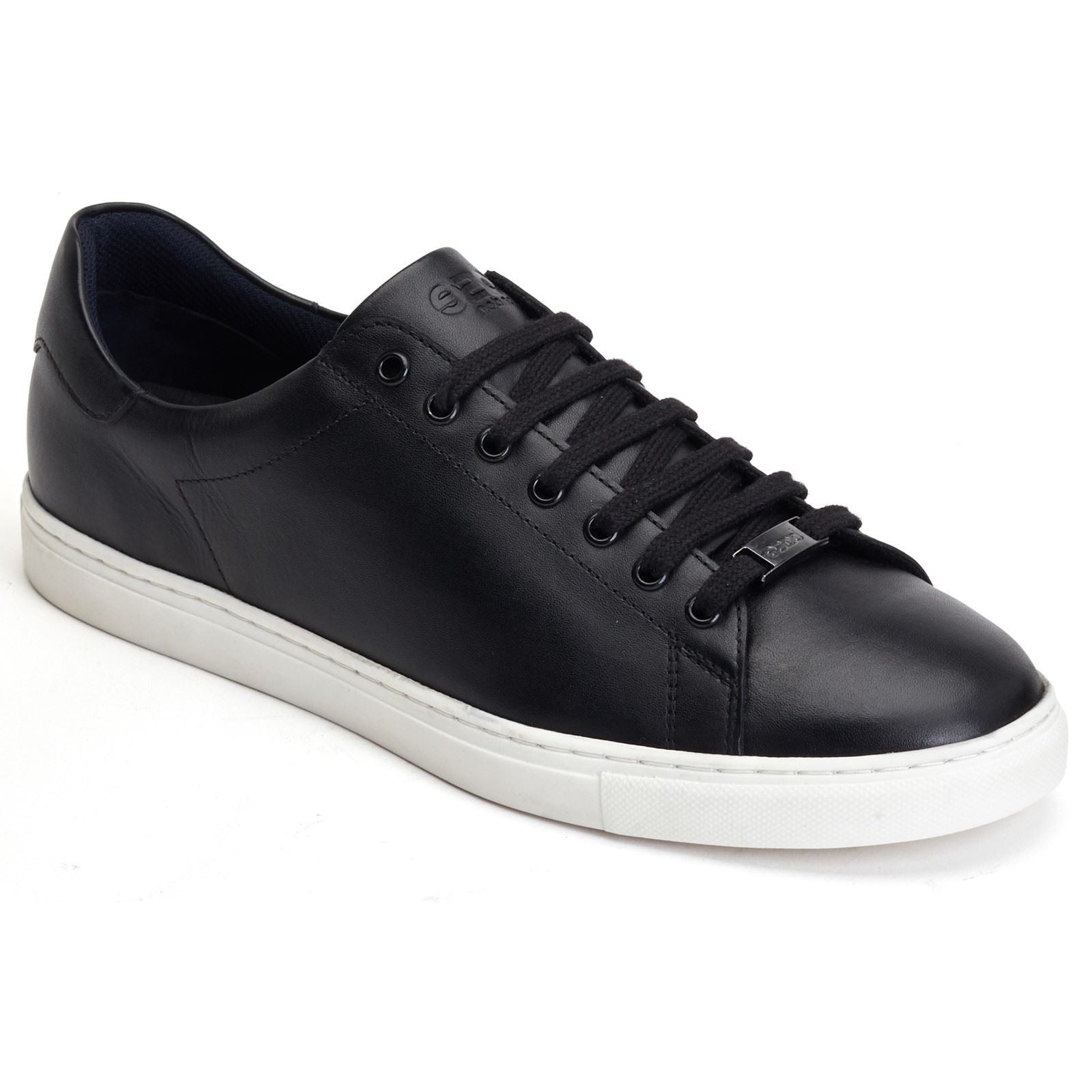 Base London Tucker Schwarze Farbe Ledersneaker Für Herren