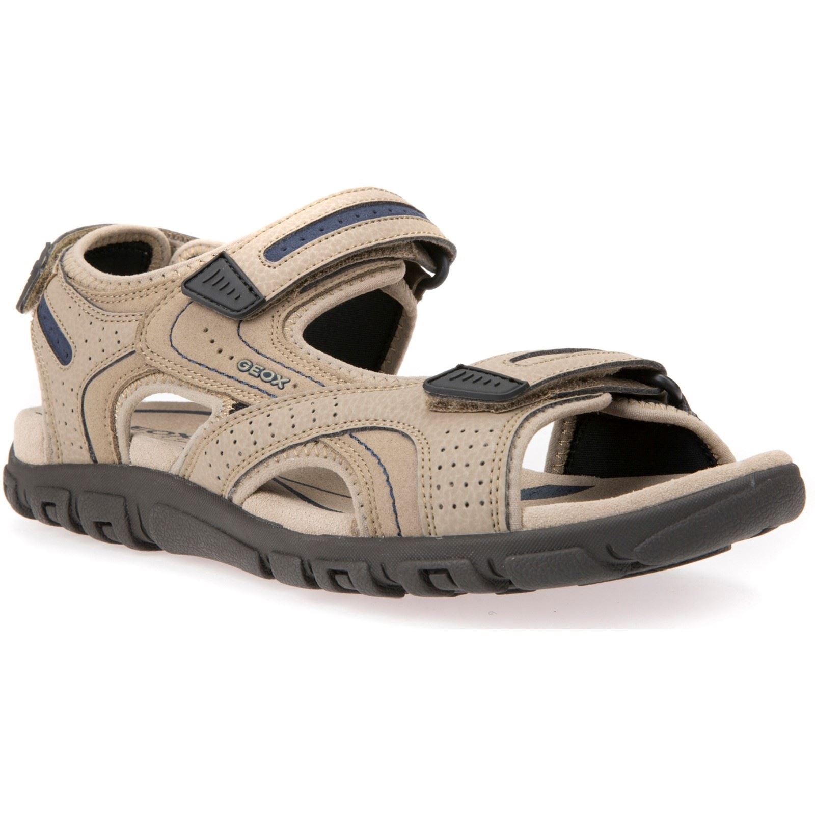 Geox UOMO SANDAL STRADA Herren Sand/Navy Flip Flops