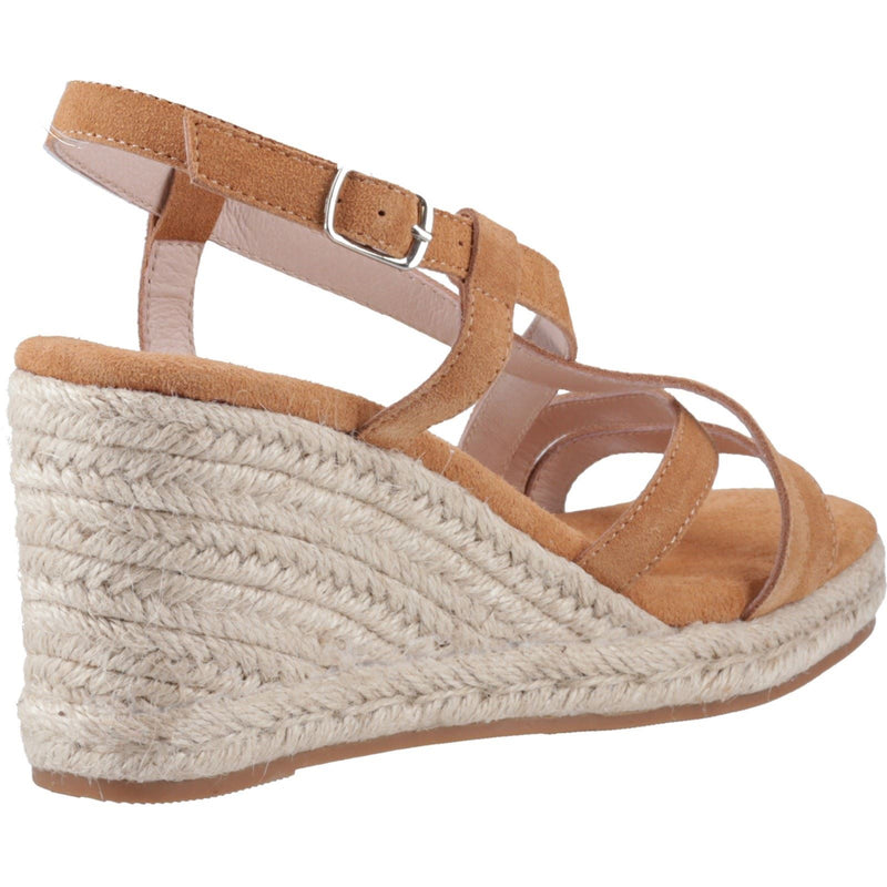 Hush Puppies Jenny Espadrille Wedge Damen Wildleder Keilabsatzschuhe In Tan