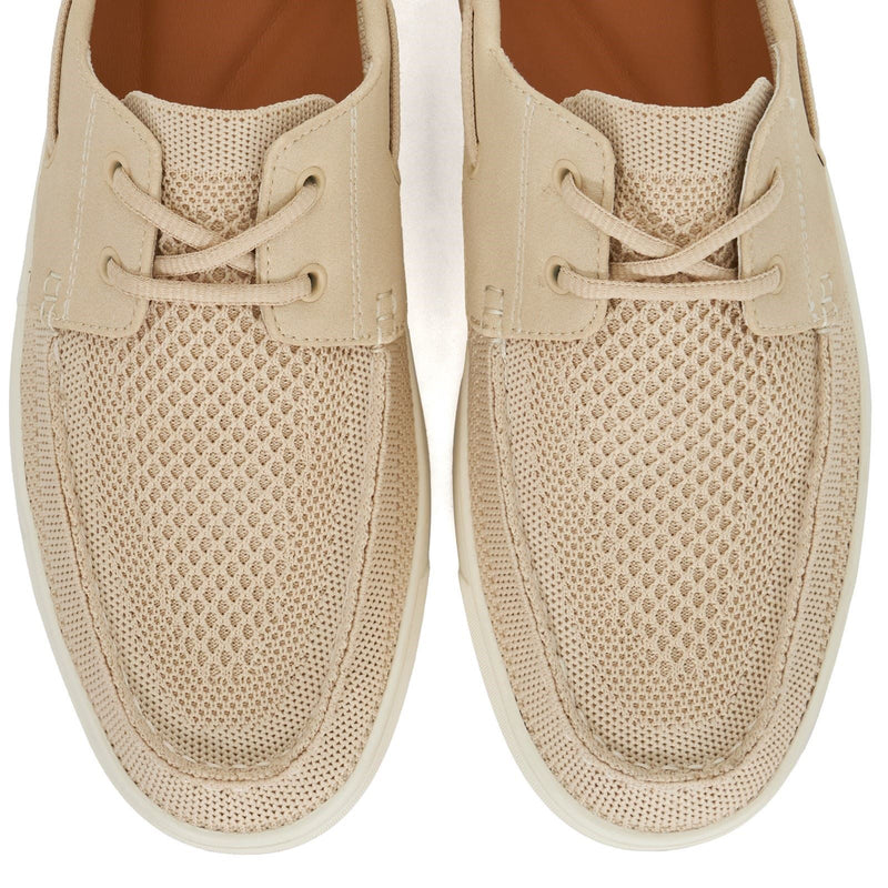 Dune Blaizerss Herren Bootsschuhe Aus Stoff In Creme