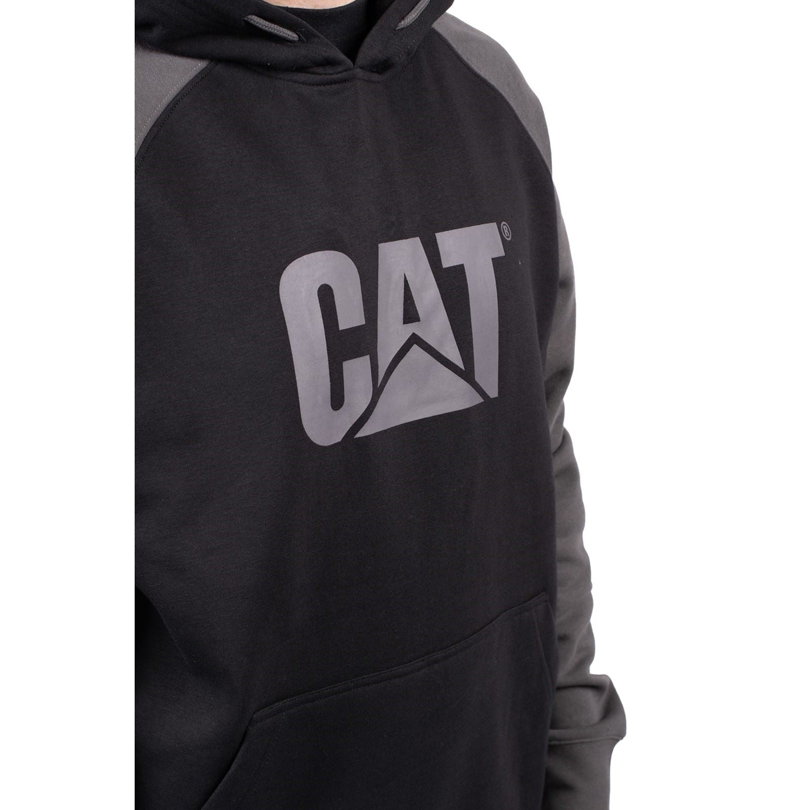 Caterpillar Raglan Baumwolle Herren Schwarzes Kapuzensweatshirt