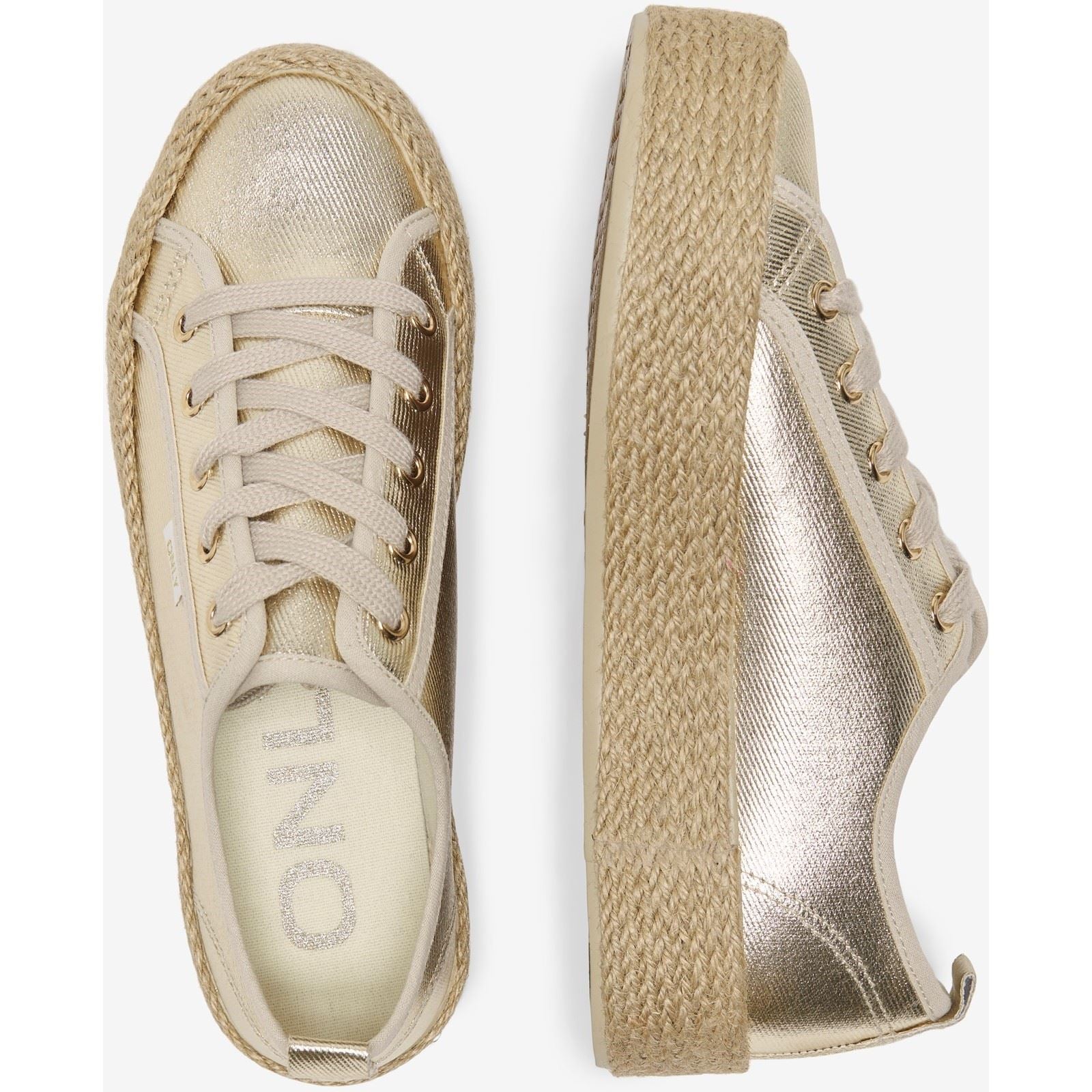 ONLY IDA 1 Damen Turnschuhe Aus Goldener Baumwolle