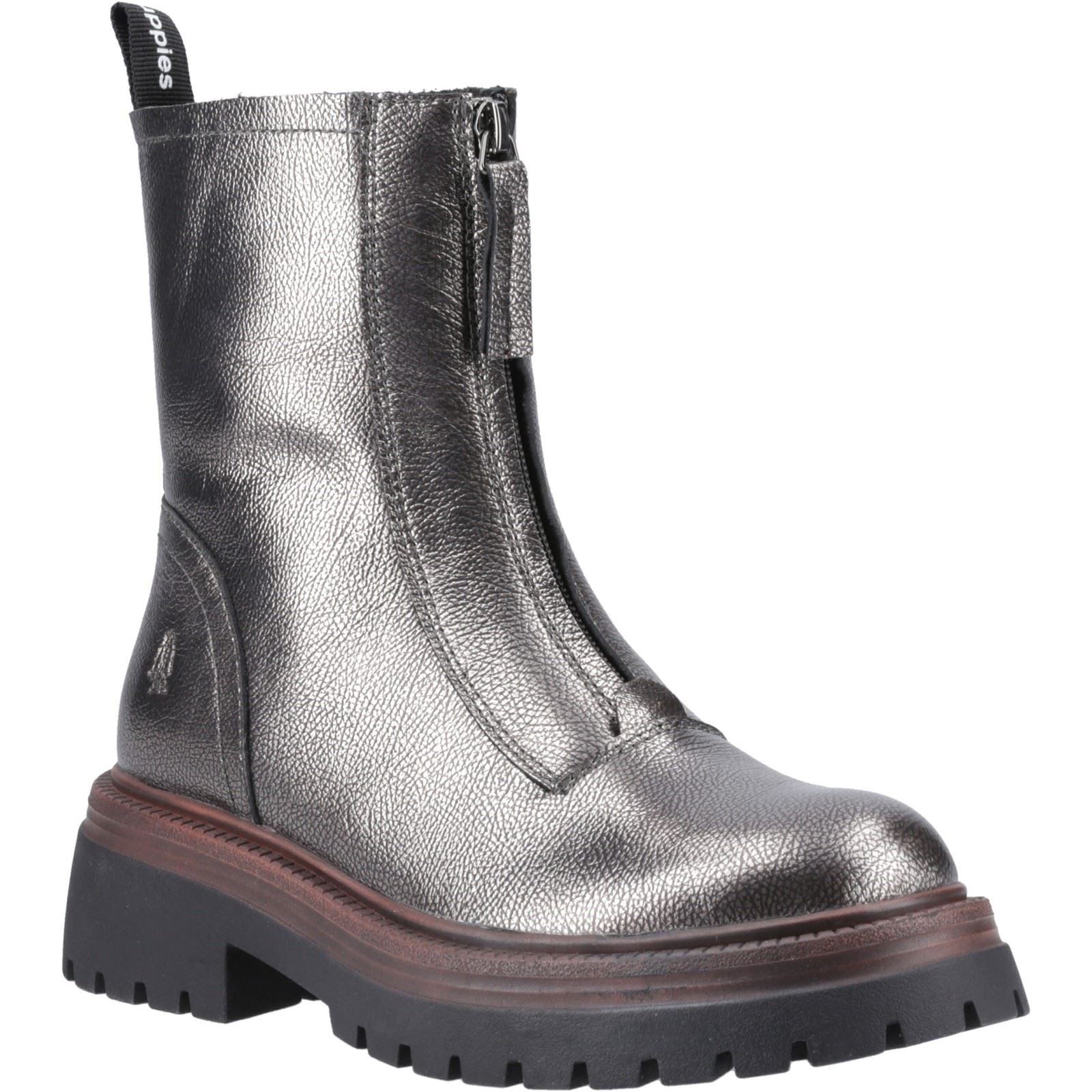 Hush Puppies Roxanna Damen Stiefel aus Leder in Zinnfarben