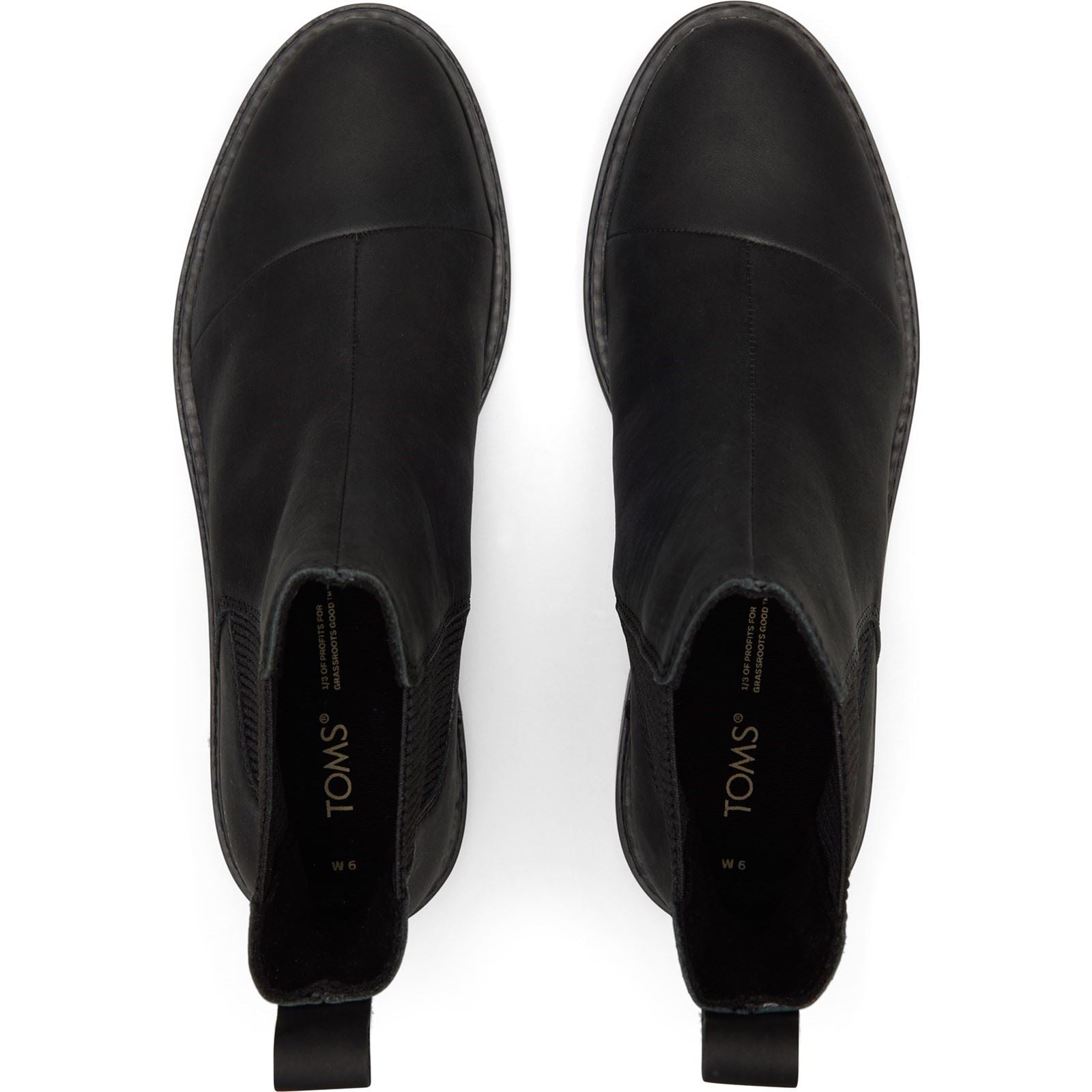 TOMS Charlie Damenlederstiefel In Schwarz