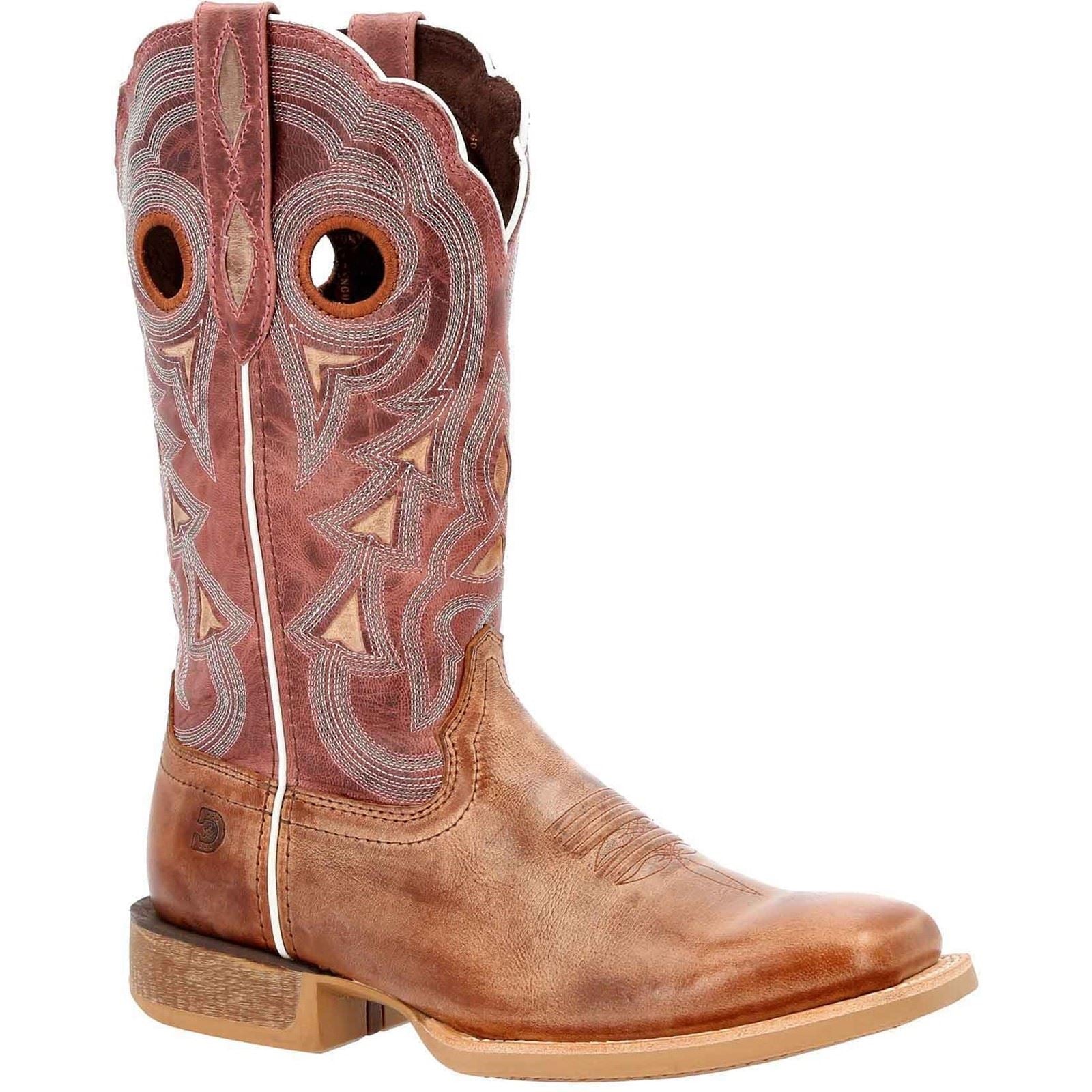 Durango Lady Rebel Pro Leder Damen Stiefeletten In Mattem Braun/Himmelblau