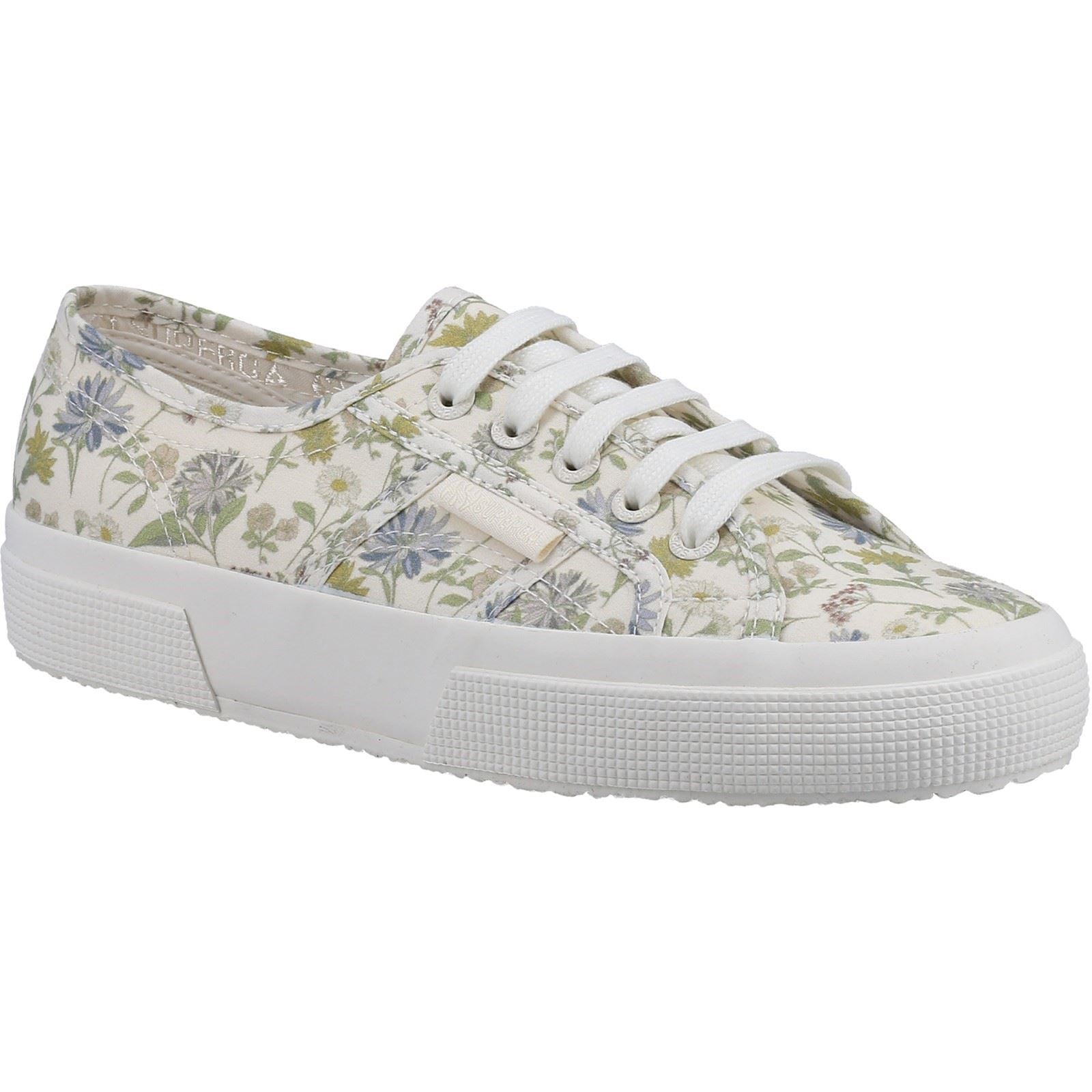 Superga 2750 Floral Print Baumwoll-Damensneaker In Weiß Mit Blumenmuster