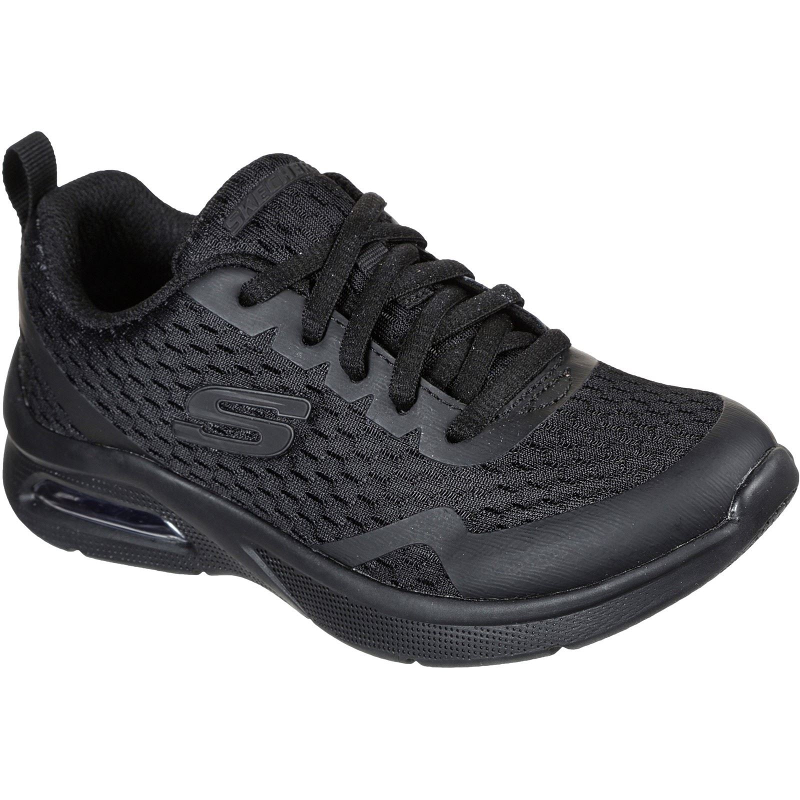 Skechers Microspec Max Jungen Sneaker Aus Schwarzem Polyestertextil & Besatz