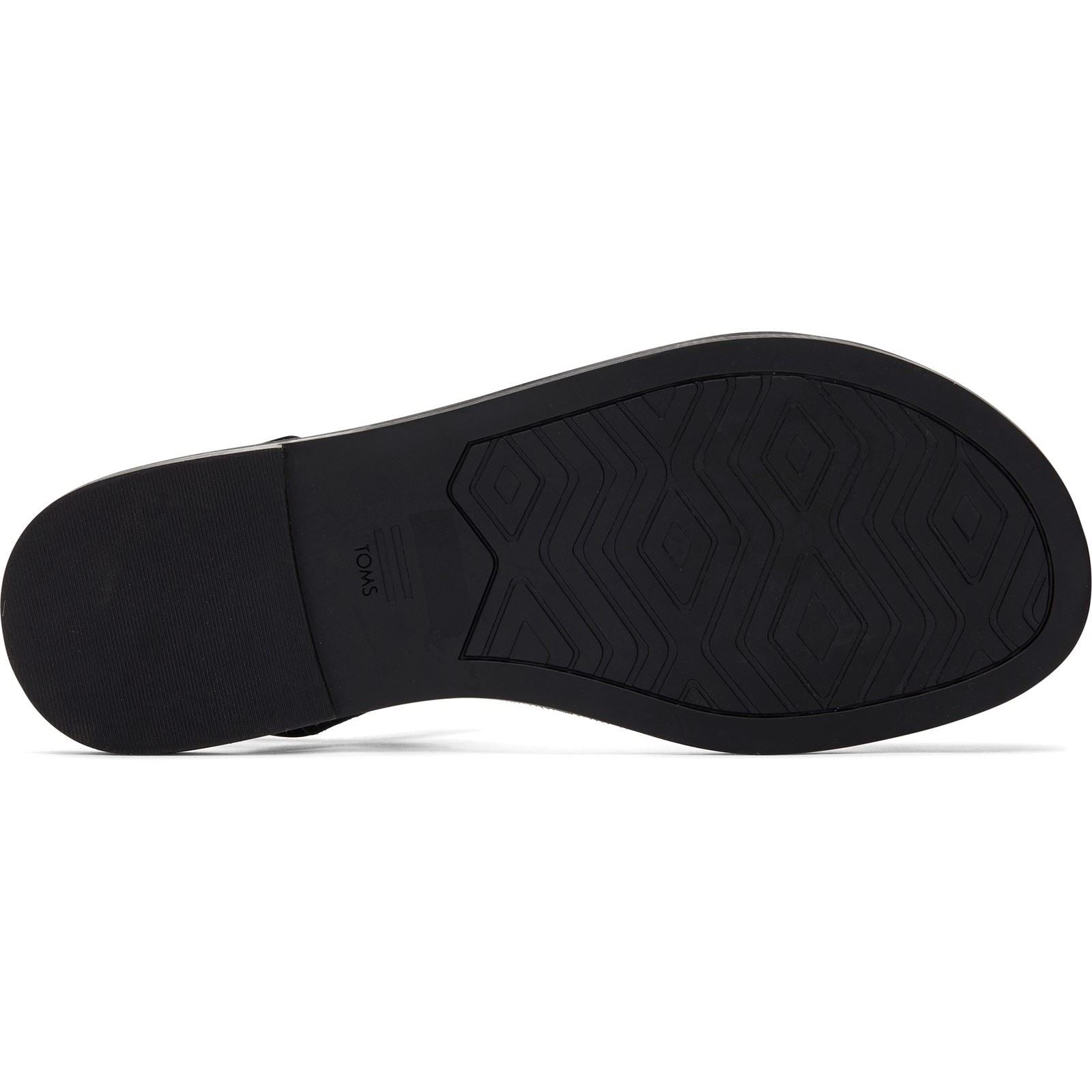 TOMS Kira Leder Damen Schwarze Sandalen