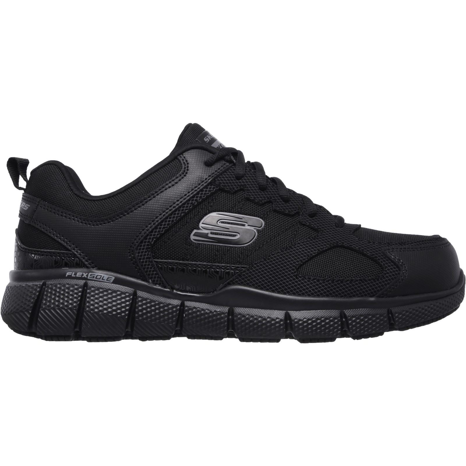 Skechers Workwear Telphin Sanphet Herren Sicherheitssneaker aus schwarzem Leder