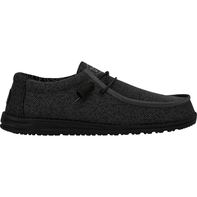 HEYDUDE Wally Sox Herren Bootsschuhe Aus Mikro-Wildleder In Total Schwarz