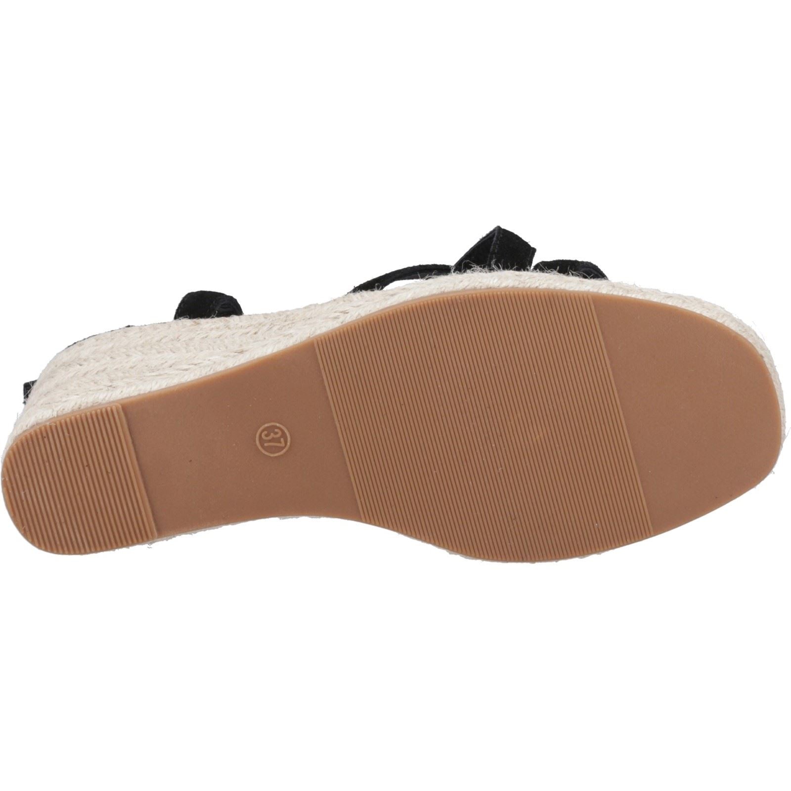 Hush Puppies Jenny Espadrille Wedge Damen Pumps Aus Schwarzem Wildleder
