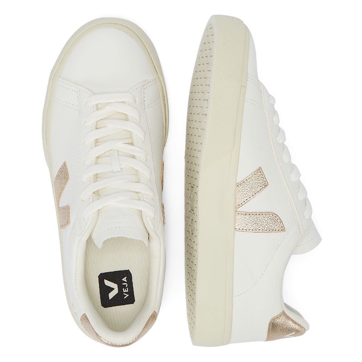 Veja Campo Platine Damen Sneaker Weiß/Gold