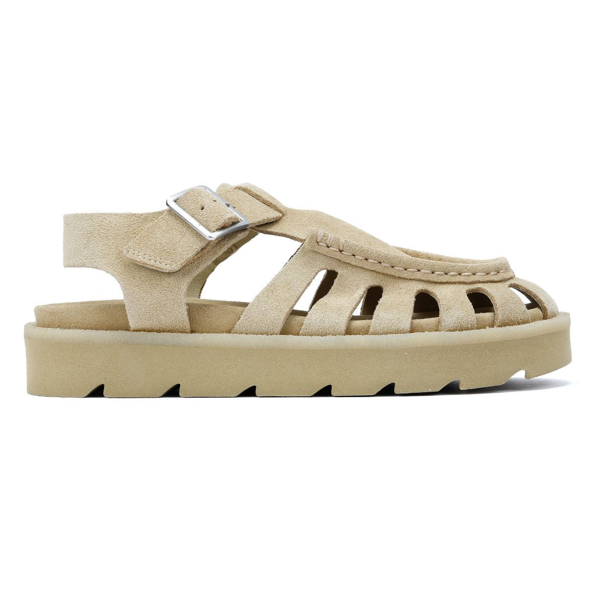 Clarks Originals Meadow Buckle Damen Sandalen Aus Veloursleder In Beige