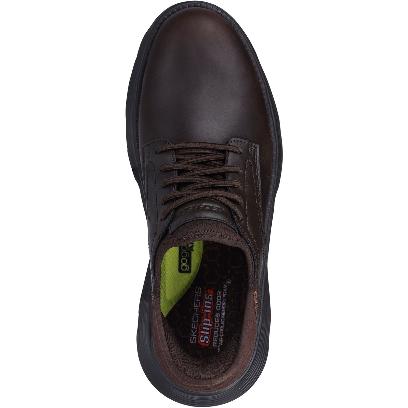 Skechers Garza - Gervin Leder Herren Schokolade Schnürschuhe