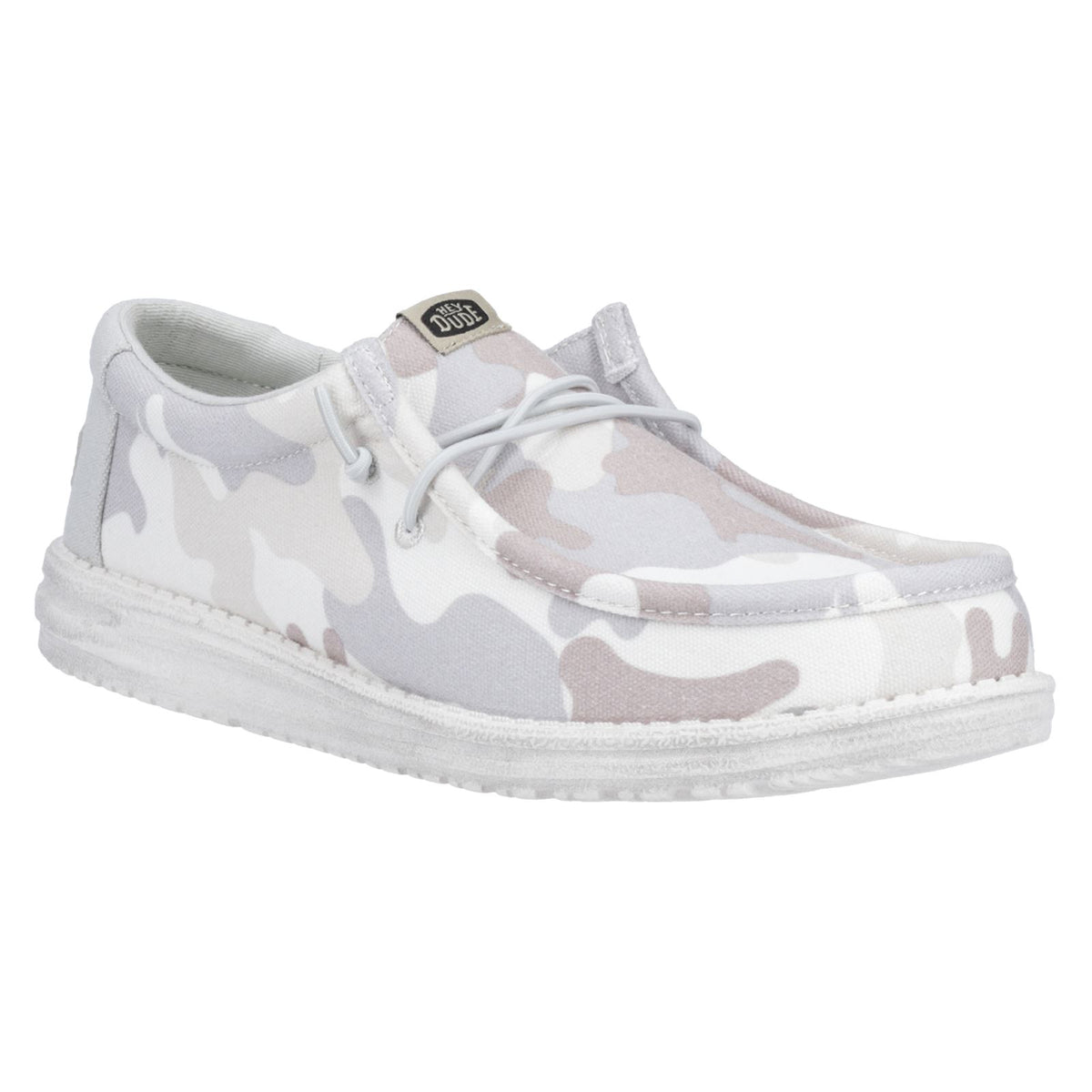 HEYDUDE Wally Washed Camo Herren Wüstentarnmuster Bootsschuhe In Graustufen