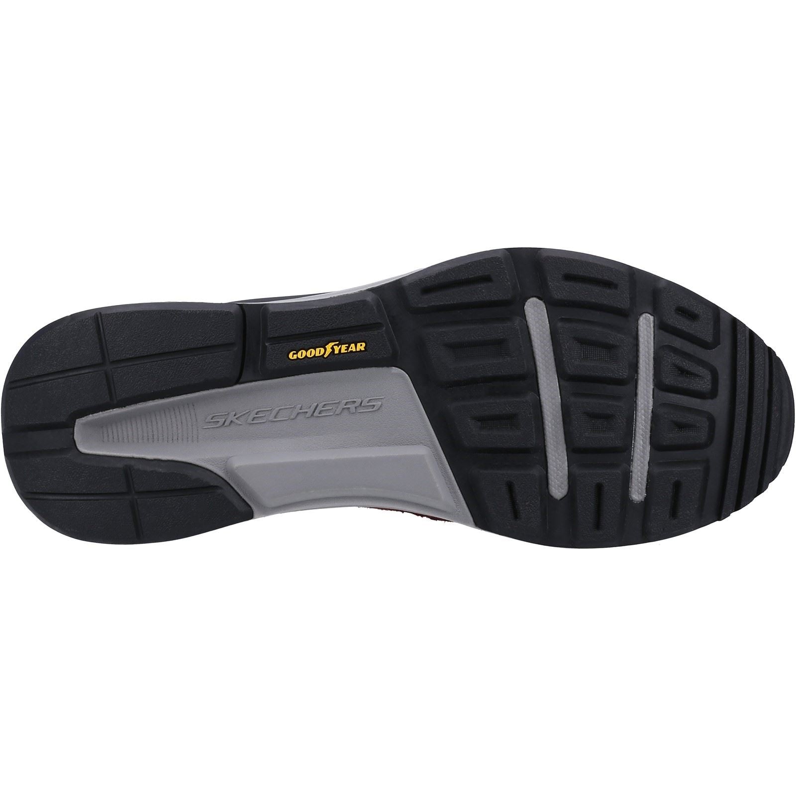 Skechers Global Jogger Leder-Herren-Burgunder-Sneakers
