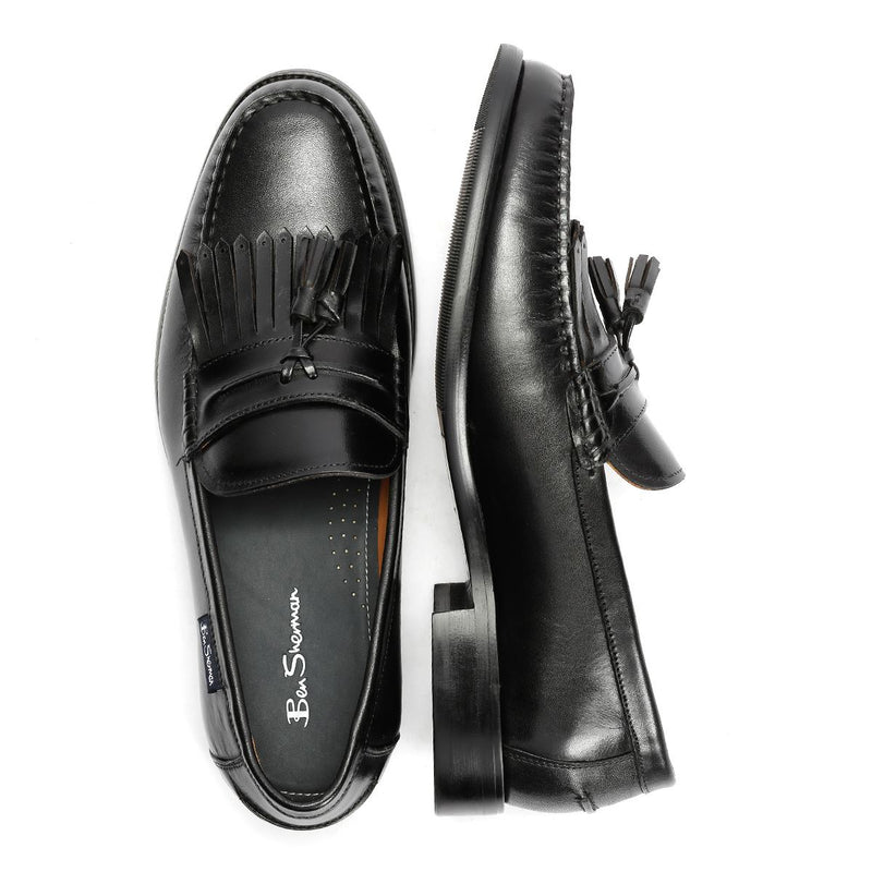 Ben Sherman Buster Leder Herren Schwarze Loafer