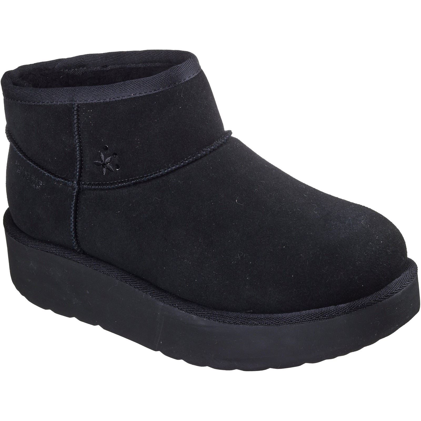 Skechers Keep Cozy Leder Damen Schwarze Farbe Winter Stiefeletten