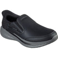 Skechers Slade Cooper Leder Herrenschuhe, Schwarze Farbe Mokassins