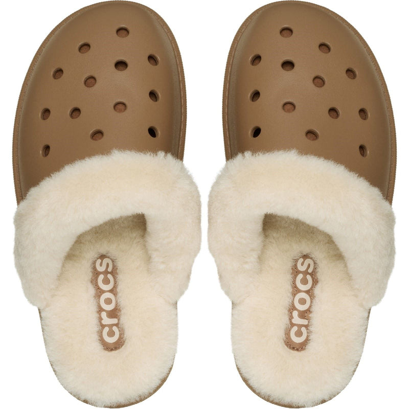 Crocs Classic Fuzz Scuff Thermolastische Herrenschlappen In Sepia