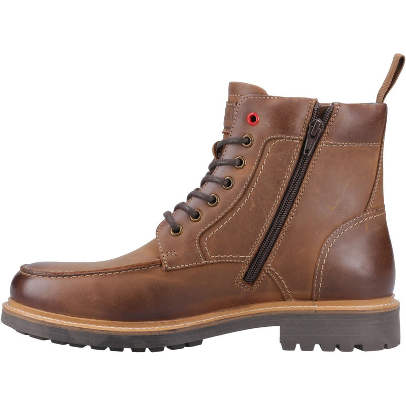 Hunter Shaws Leder Herren Dunkelbraune Ankle Boots