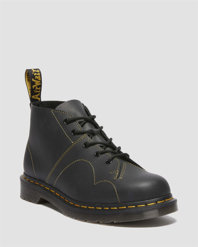 Dr. Martens Church Greasy Leder Schwarze Farbe Stiefel