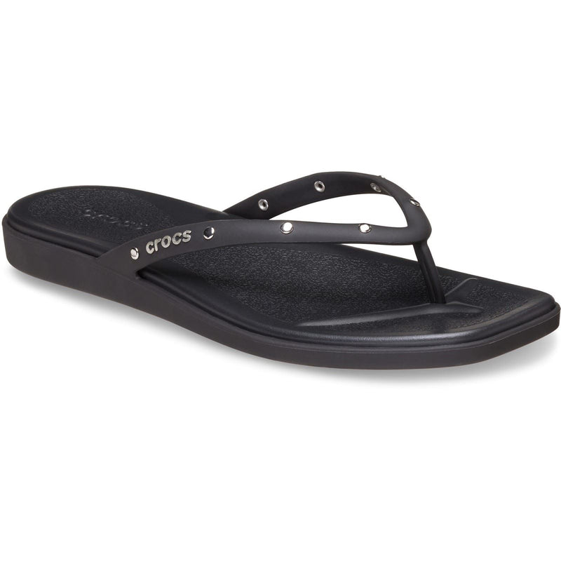 Crocs Miami Studded Flip Thermoplastische Schwarze Flip-Flops Für Damen