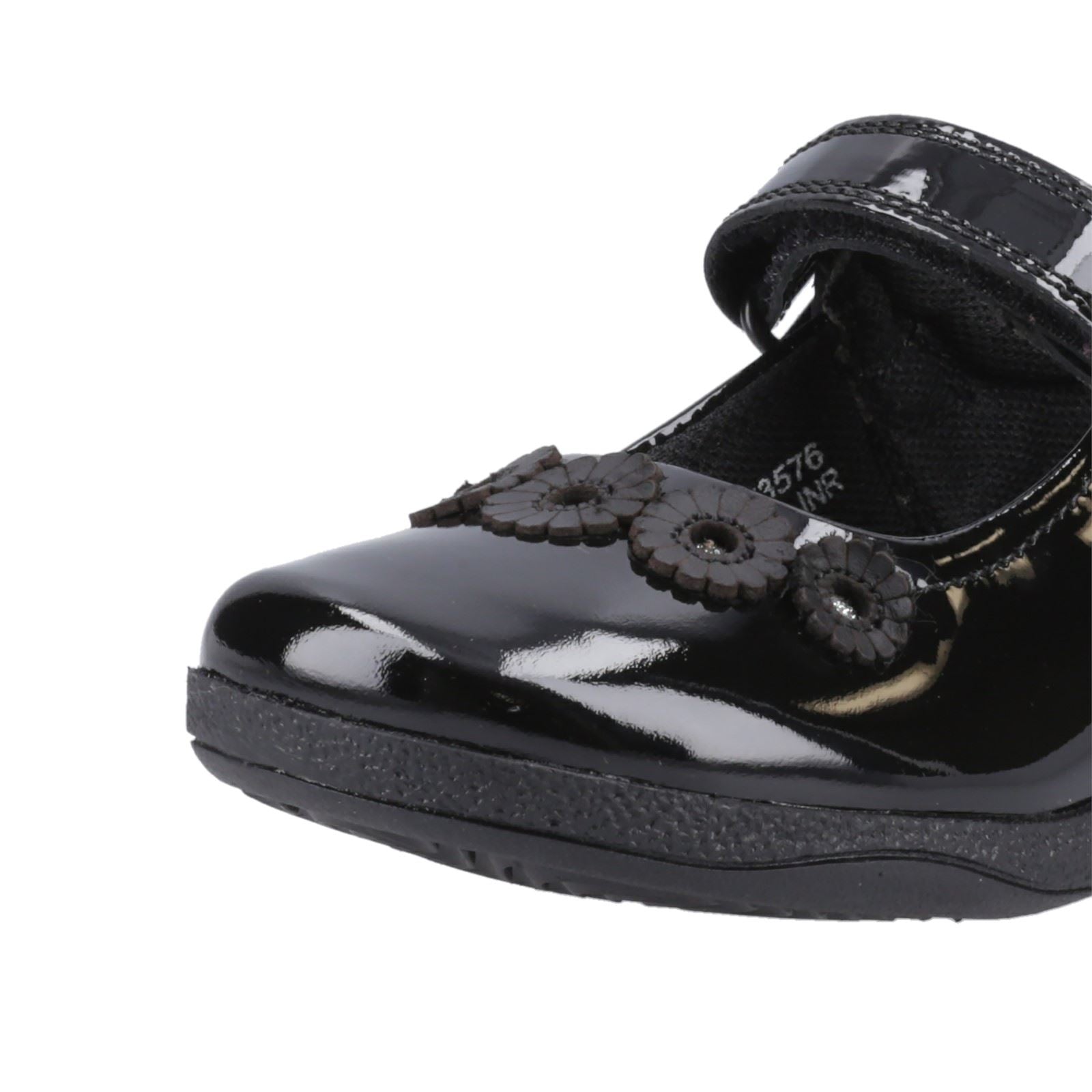 Hush Puppies Christina Patent Junior Mädchenschuhe Aus Schwarzem Leder