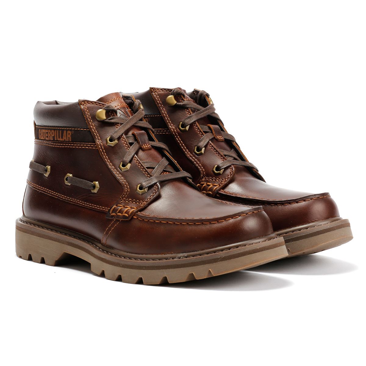 Caterpillar Colorado Boat Mid Leder Herren Braune Stiefel